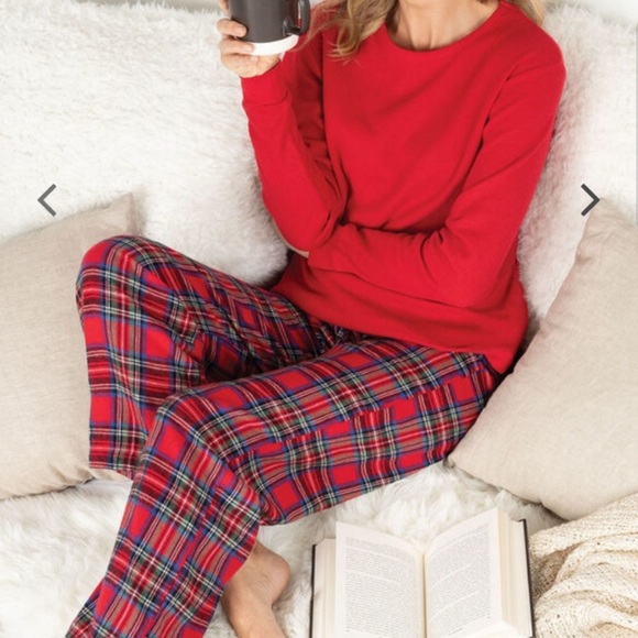 PajamaGram Other - PajamaGram Stewart Womens Pajamas Set Plaid Red Thermal Flannel Holiday Pjs Sz S